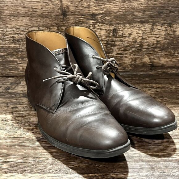 Cole Haan Grand OS Dress‎ Chukka Boot Brown Leather Men Shoes Lace Up Size 11M - Picture 1 of 14